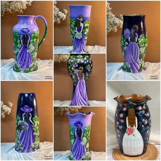 Bình gốm Bát tràng/ Bình tím cô gái