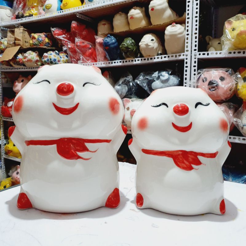 con heo đất ống đựng tiền tiết kiệm hình chú heo hoạt hình đáng yêu mẫu mới nhất gốm sứ.
