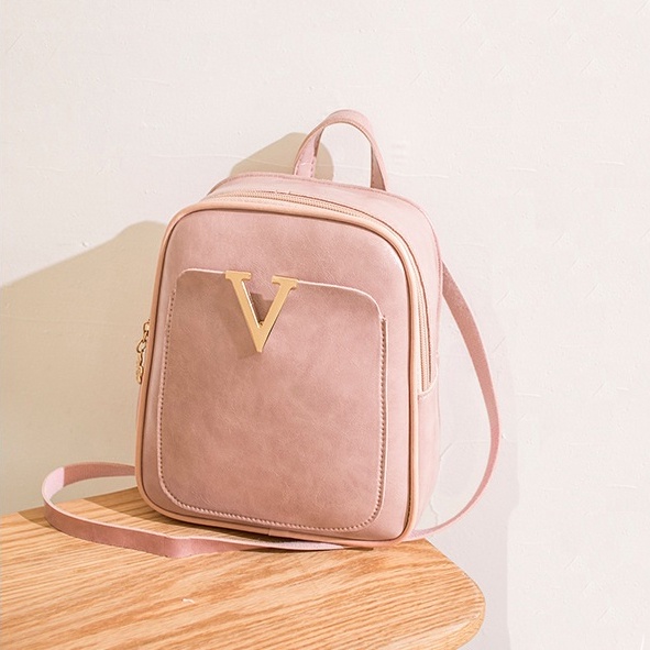 Balo Mini Da Trơn V BL22 Hồng