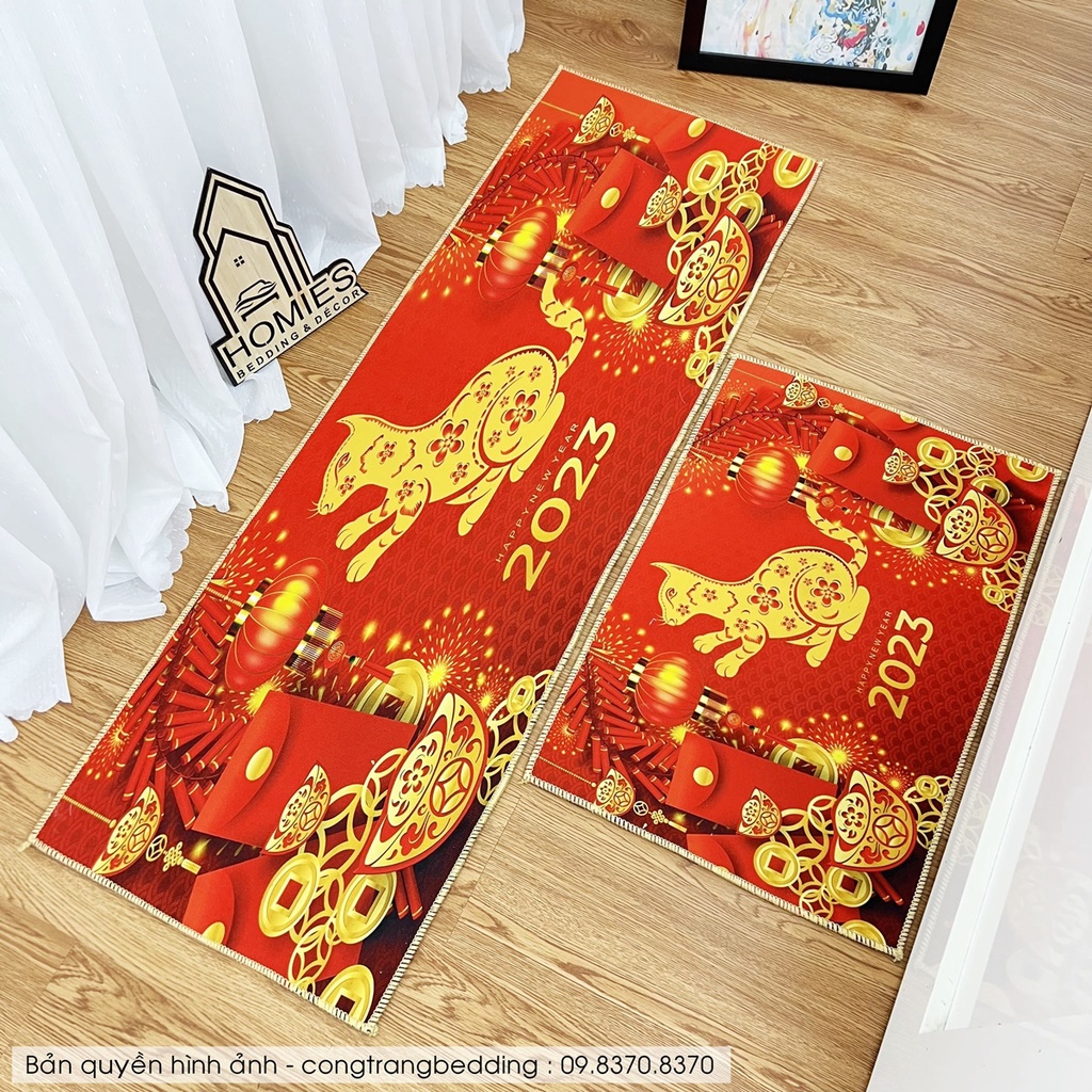 Thảm Bếp Bali Lau Chân Nhà Bếp Decor Trang Trí Tết 2023, thảm chùi chân bali có đế cao su chống trơn trượt