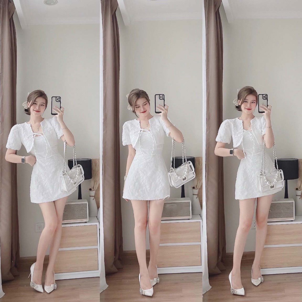 Sét váy gấm xốp kèm khoắc có mút có lót L1