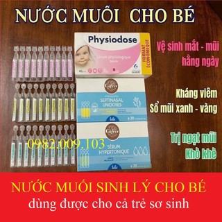 Nước muối sinh lý pháp hồng 40 ống physiodose mẫu mới