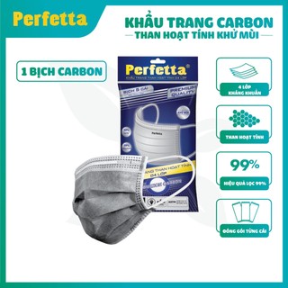 Khẩu trang 4 lớp than hoạt tính Perfetta Carbon (Bịch)