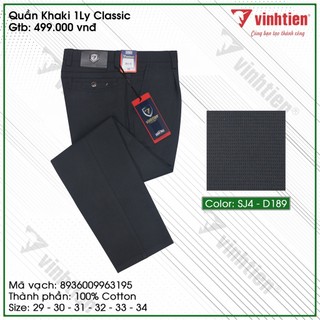 Quần kaki nam 1 ly Classic Vĩnh Tiến 499 - D189