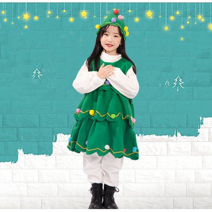 Bộ Đồ Hóa Trang Cây Thông Giáng Sinh Dễ Thương Cho Bé