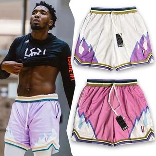 Quần Short Bóng Rổ NBA Dáng Rộng Hai Lớp Chất Liệu Nhanh Khô Chất Lượng Cao Màu Hồng / Trắng / Đen