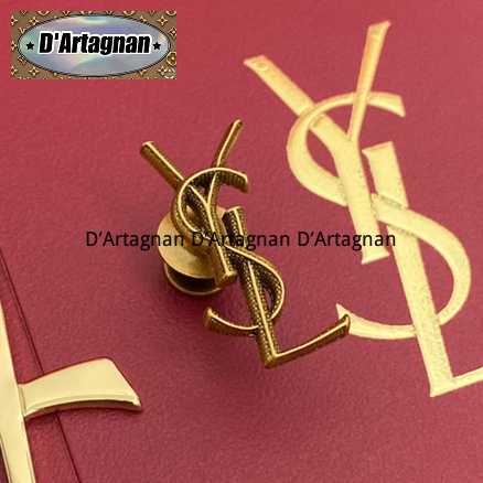 Ghim Cài Áo Hình logo YSL Bằng Kim Loại Mạ Vàng 1.5 * 3cm Cao Cấp Phong Cách Hàn Quốc 2022 C095