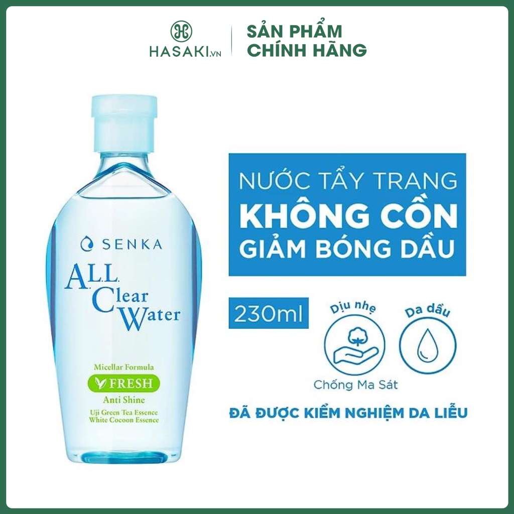 Nước Tẩy Trang SENKA Tươi Mát Da All Clear Water Fresh Anti Shine 230ml Hasaki Sản Phẩm Chính Hãng