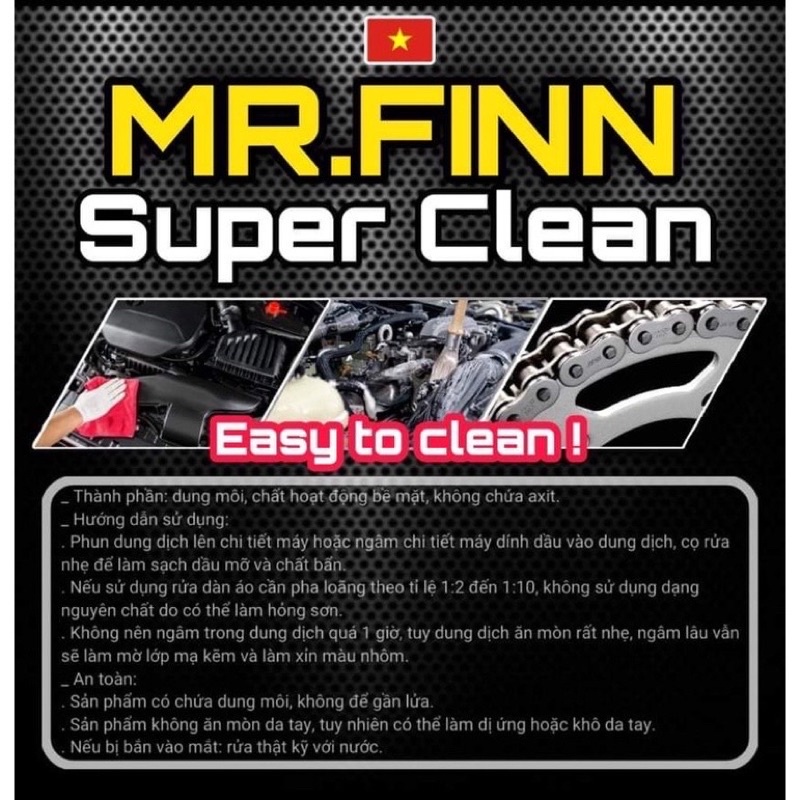 Combo Xịt dưỡng sên SPRAYKING + Rửa sên Mr.Finn Super Clean 500ml,1L