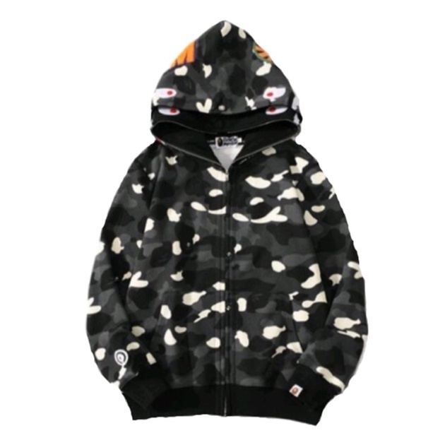 Áo khoác cá mập bape áo hoodie Cặp nam nữ có dây kéo, 2 Mũ siêu HOT 2022