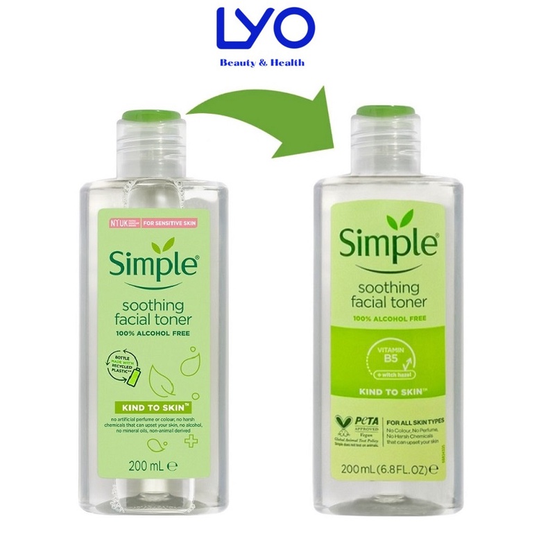 Nước Hoa Hồng Soothing Facial Toner Simple 200ml.
