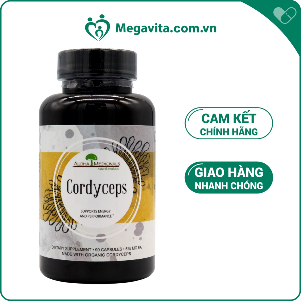 Viên Uống Đông Trùng Hạ Thảo Aloha Pure Cordyceps 525mg 90 Viên