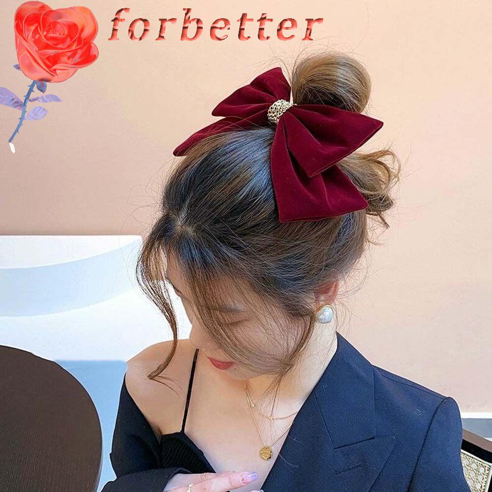 Kẹp Tóc Nơ Bằng Nhung Handmade Kích Thước Lớn Dành Cho Nữ