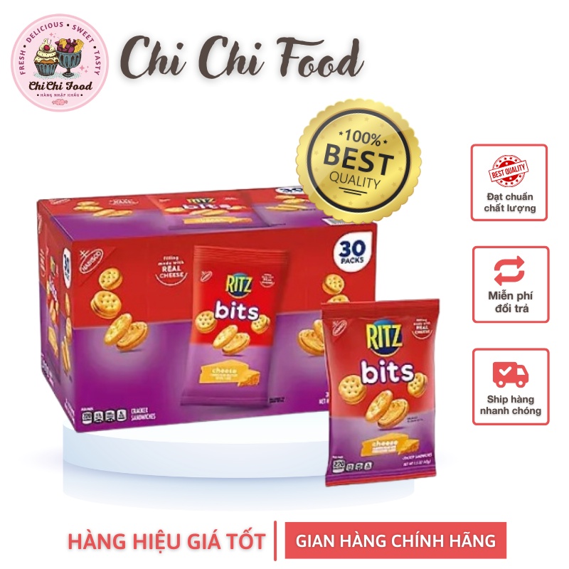 BÁNH RITZ BITS CRACKER SANDWICHES CHEESE GÓI MINI VỊ PHOMAT CỦA NABISCO ...