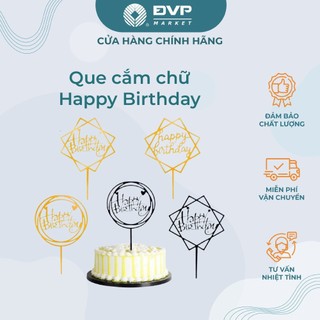 Que Cắm Trang Trí Bánh Sinh Nhật Chữ Happy Birthday Nhỏ Xinh