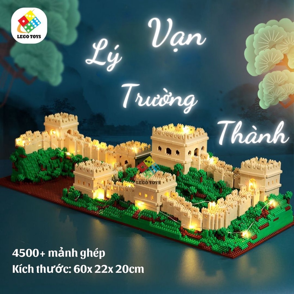 LEG0 Vạn Lý Trường Thành 4500+ PSC - Đồ Chơi Lắp Ráp Công Trình Kiến Trúc Thời Đại - Kì Quan Thế Giới - Tặng Dây LED