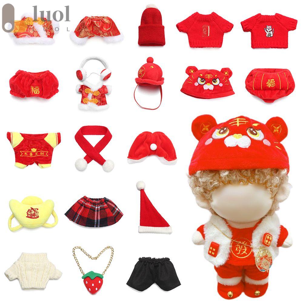 Quần áo búp bê 20cm Năm Mới màu Đỏ dễ Thương Quần Áo Thiết Lập
