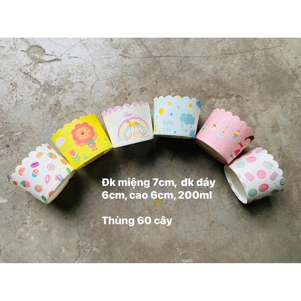 (dây 50c) Set 50 chiếc cupcake giấy cứng 6cm-7cm làm bánh bông lan, bánh Cupcake (giao mẫu bất kỳ)