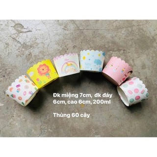 Set 50 chiếc cupcake giấy cứng 6cm-7cm làm bánh bông lan, bánh Cupcake