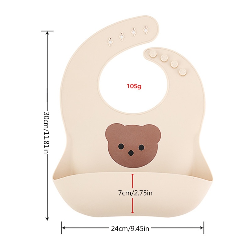 Yếm Ăn Silicone Chống Thấm Nước Có Thể Điều Chỉnh Kích Cỡ Dành Cho Trẻ Em