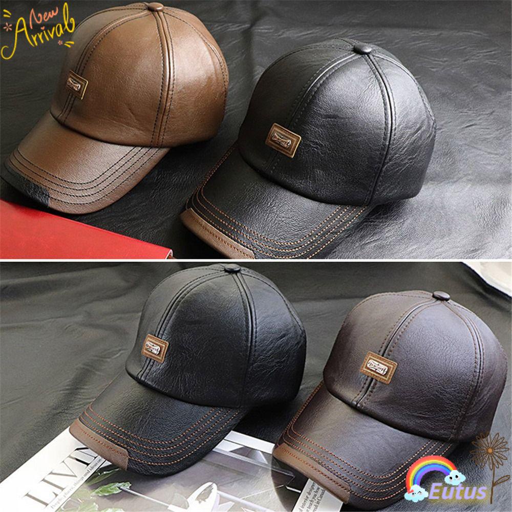 Mũ Lưỡi Trai Da Phối Lông Thời Trang Cho Nam