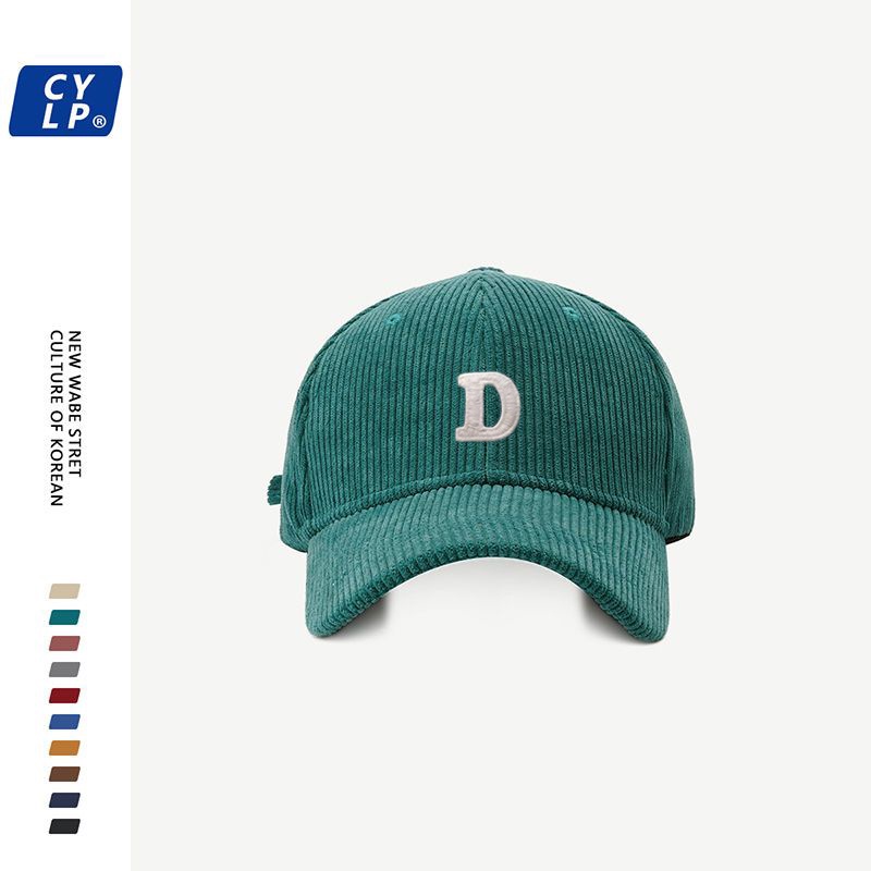 Mũ Lưỡi Trai Nhung Kẻ In Chữ D Phong Cách Hàn Quốc Giản Dị