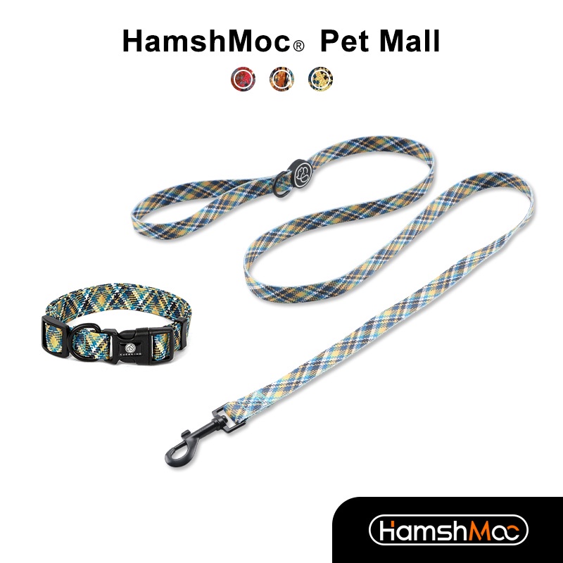 HamshMoc Vòng Cổ Và Dây Dắt Chó Đi Dạo Mềm Mại Có Thể Điều Chỉnh Cho Chó Cỡ Nhỏ / Vừa / Lớn