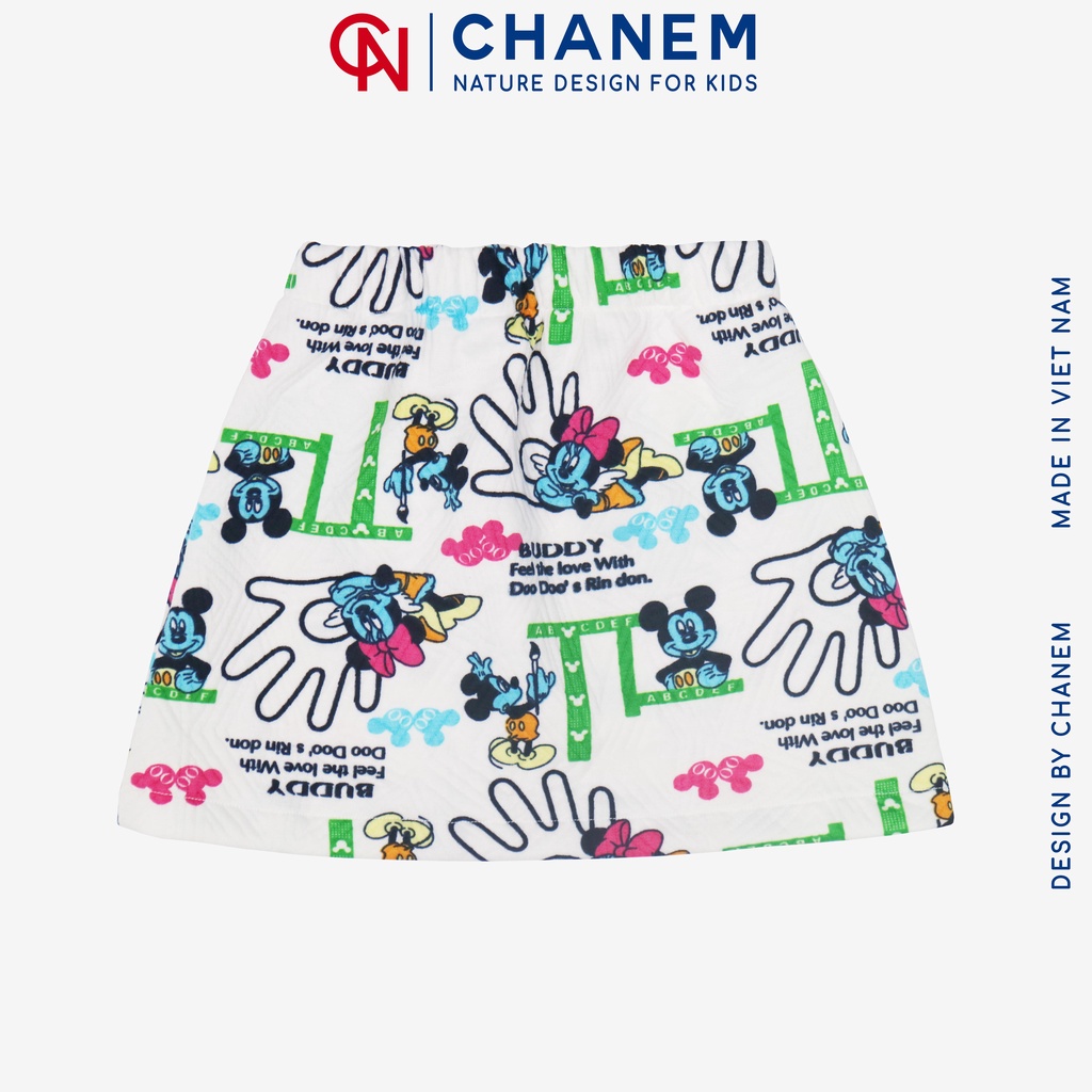 Chân váy ngắn MIKI CHANEM có 2 túi trước, vải cotton chần bông sêu mềm, giữ nhiệt mà vẫn thoáng khí cho bé gái