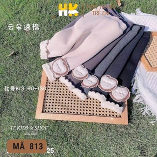 Quần legging lót lông cừu cho bé gái HK KIDS, quần nỉ chất coton lót nhung mềm mại size từ 2-8 tuổi
