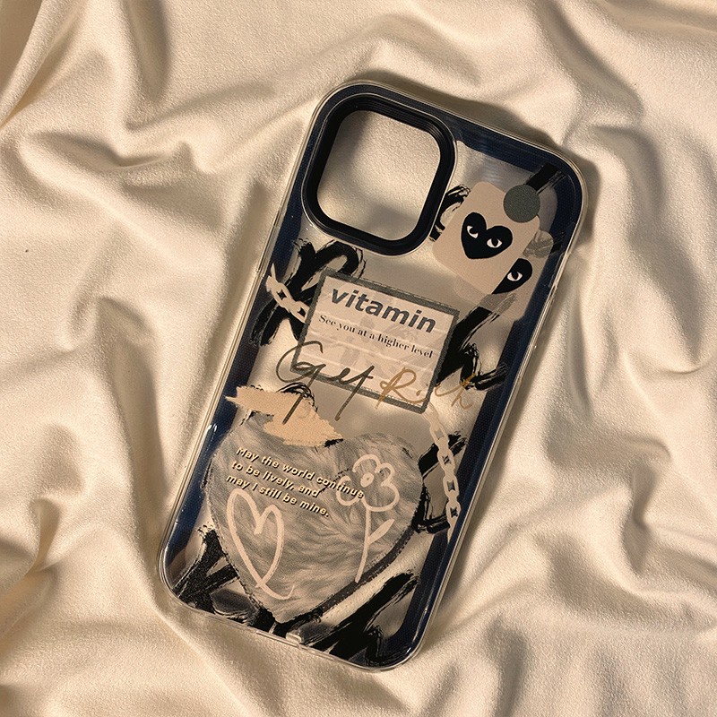 Ốp Điện Thoại Silicon Họa Tiết Nhãn Hiệu Trái Tim Cho iPhone 13 12 11 Pro Max XS XR X 8 7 Plus + SE 2020