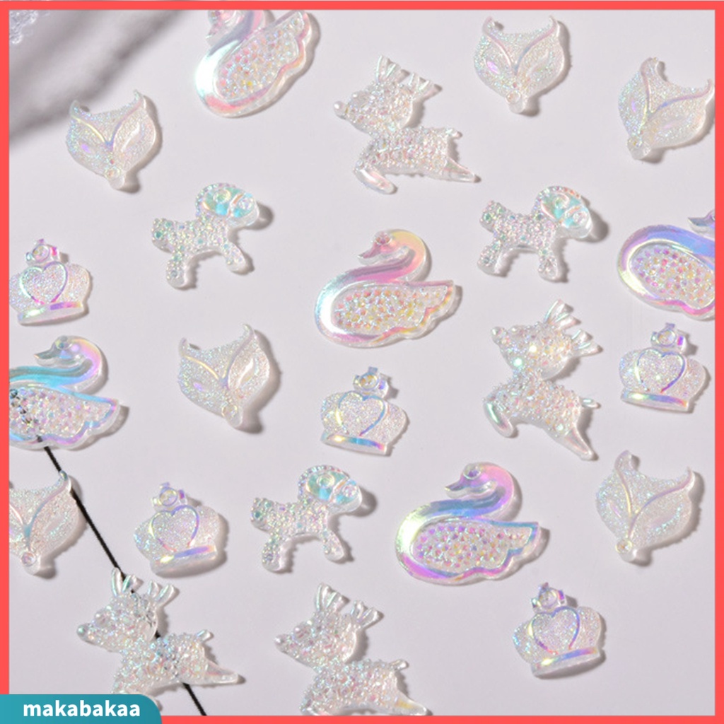 Set 30 phụ kiện trang trí móng hình vương miện đính đá xinh xắn