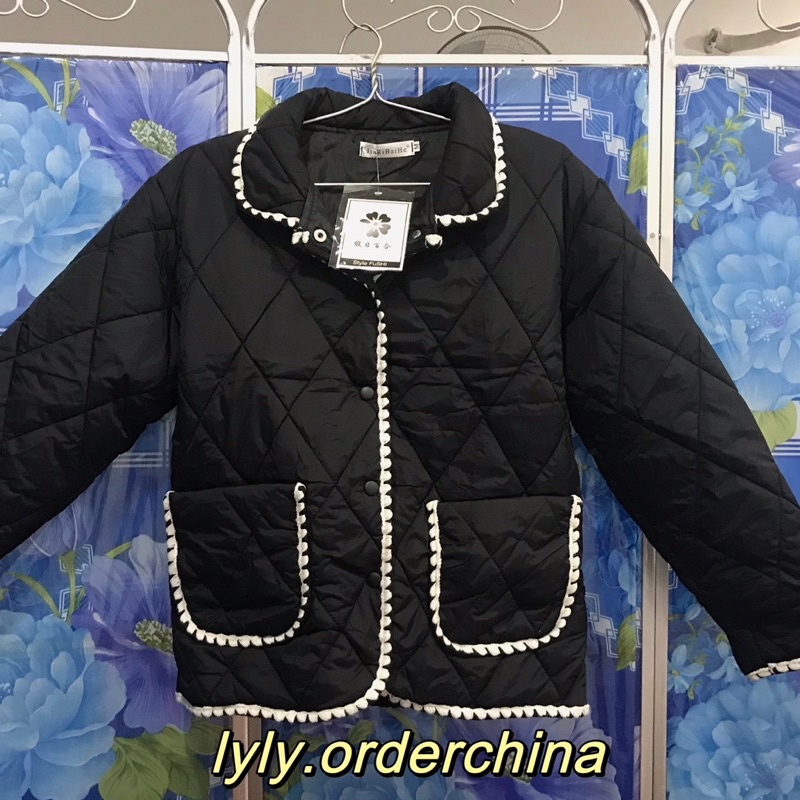 Áo Phao Hoạ Tiết Quả Trám Viền Tweed - A042