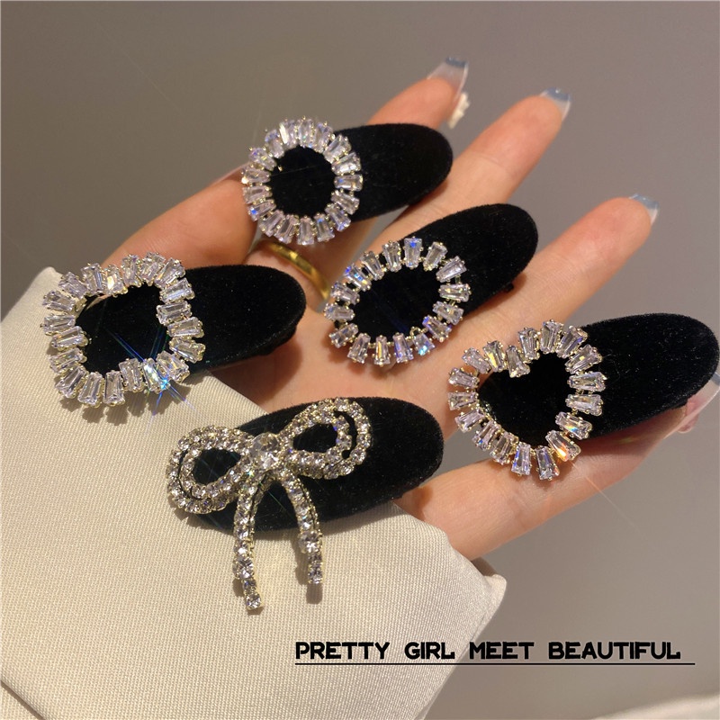Kẹp Tóc Mini Đính Đá Zircon Phong Cách Hàn Quốc Sang Trọng