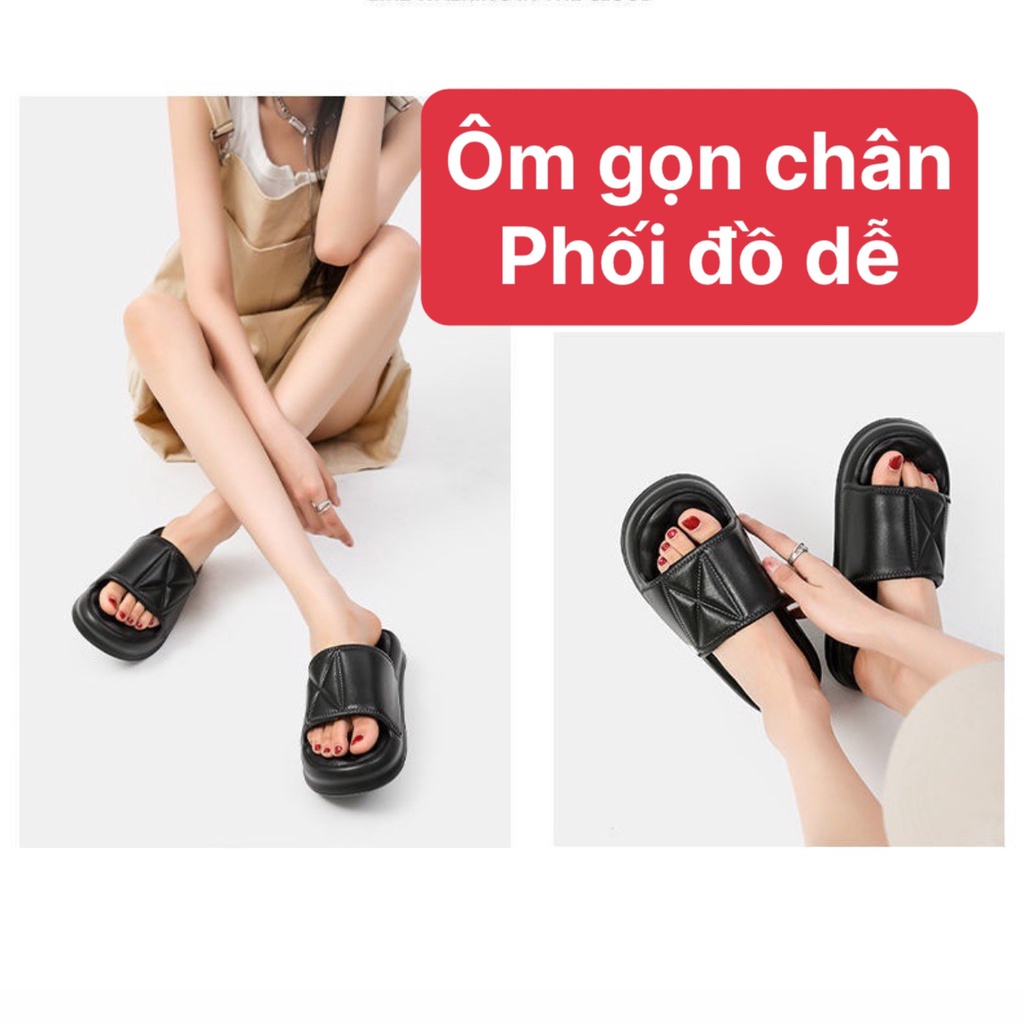 Dép bánh mì nữ độn đế 3 cm , dép quai ngang chao chất liệu eva kiểu ulzzang unisex học sinh siêu nhẹ đi mưa-giày dép 97