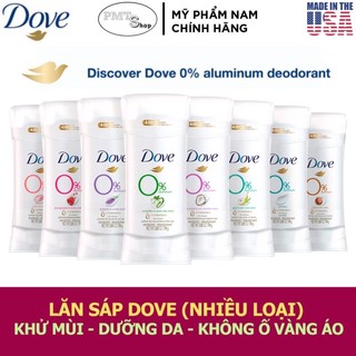 [USA] Lăn sáp khử mùi nữ Dove 0% Aluminum Deodorant 74g Dưa Leo Dừa Lựu Lavender Sensitive Shea Butter NK Mỹ