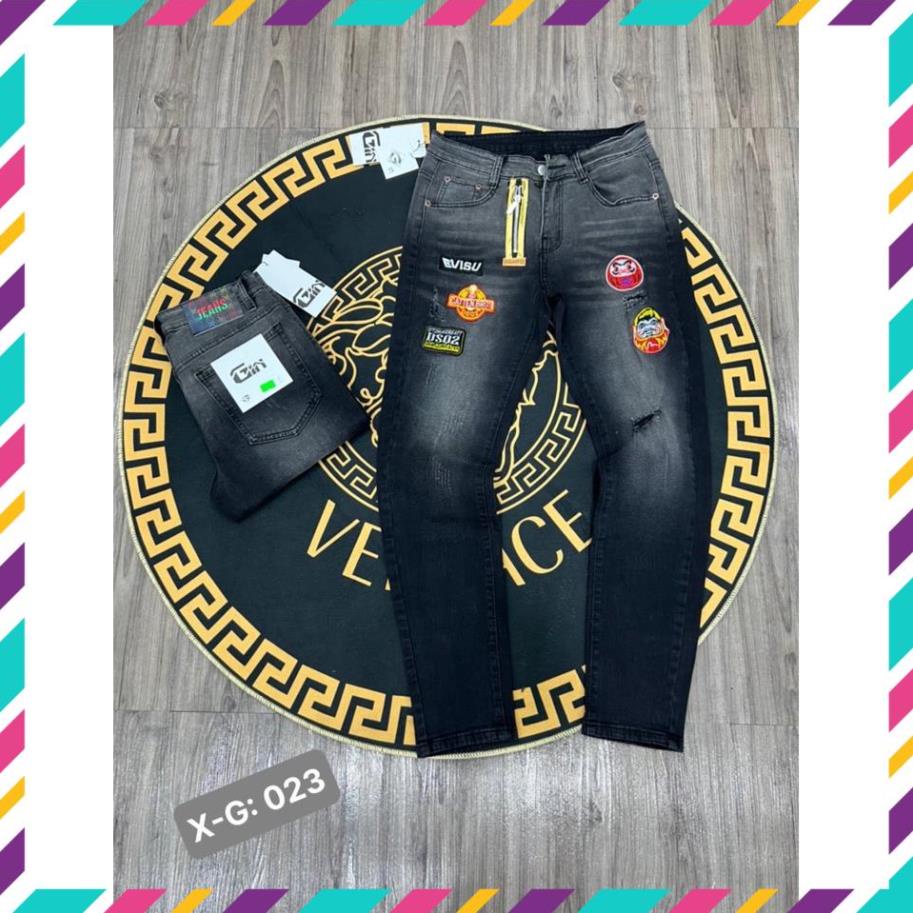 Quần jean nam co giãn, Quần jean form SlimFit vải dày không Phai màu, Hình thật 100%