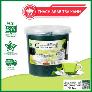 Thạch ống agar vị trà xanh hộp 3,2kg giòn, dai nhập khẩu đài loan