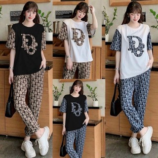 Sét bộ thun Dior quần bo gấu