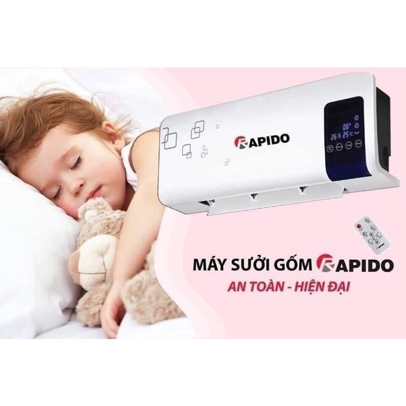 Máy sưởi gốm điện tử Rapido RCH2000-D có điều khiển