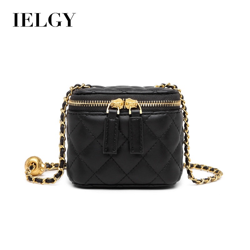 IELGY Túi xách màu trơn phối dây xích sang trọng cho nữ