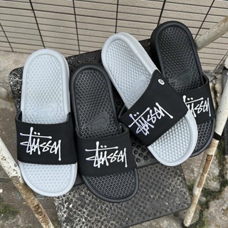 Dép cao su nam nữ quai ngang Stussy đế matxa, êm chân, quai lót êm, màu dễ mix đồ