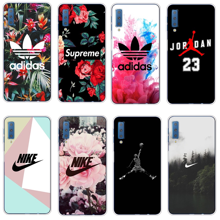 Ốp Điện Thoại Silicone Trong Suốt Chống Sốc In Logo nike AJ / adidas Cho galaxy a7 2018 a7 2017 a7 2016 a7 2015