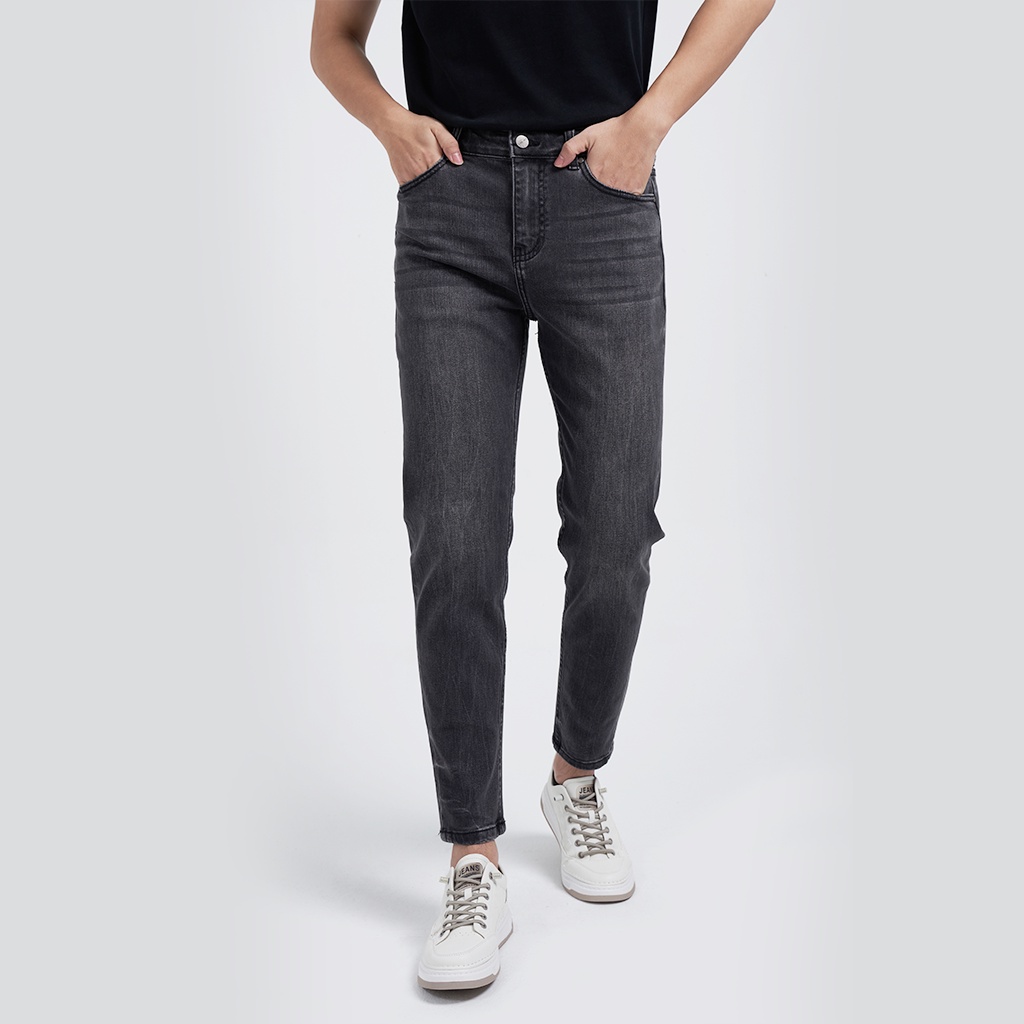 Quần Jean Nam Local Brand KRIK Dáng Slimfit Hàn Quốc Ôm Body , Chất Liệu Cao Cấp, Màu Đen Trơn QJ0263