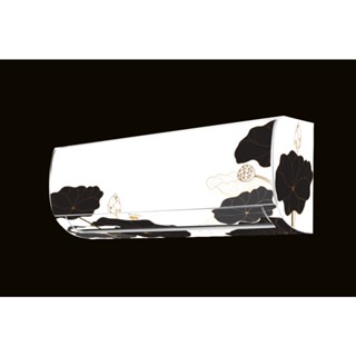 Decal dán máy lạnh, máy điều hòa SEN ĐEN SANG TRỌNG trang trí nhà cửa - full 4 mặt