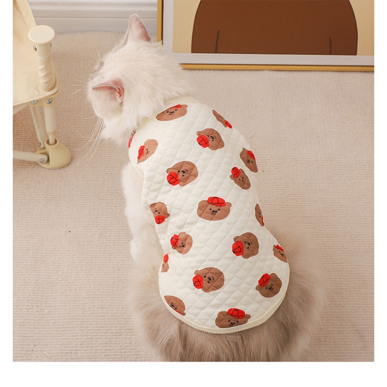 Áo Khoác Cotton Dày Giữ Ấm In Hình Mèo Dễ Thương Cho Mèo