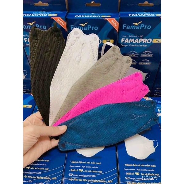 10 cái khẩu trang 4d Famapro chính hãng, kf94 Nam Anh