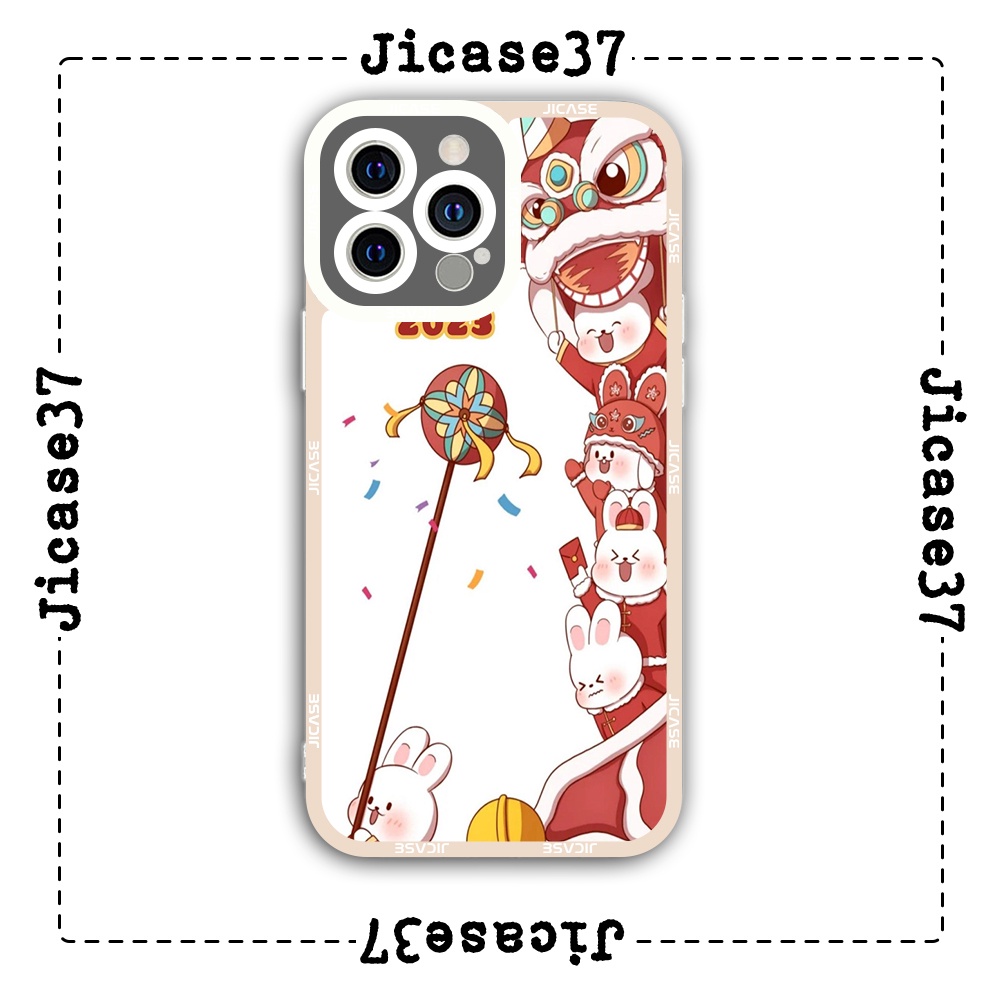 Ốp lưng iPhone Cạnh Vuông Samsung Xiaomi Oppo Jicase Múa lân ngày tết
