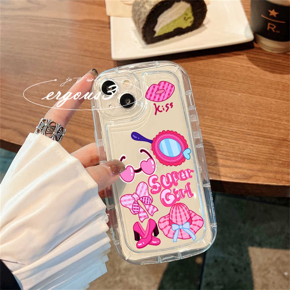 Ốp Điện Thoại TPU Mềm Đệm Khí In Hình Cô Gái Hoạt Hình Cho IPhone 14 13 12 11 Pro Max SE2020 X XR Xs Max 7 8 Plus