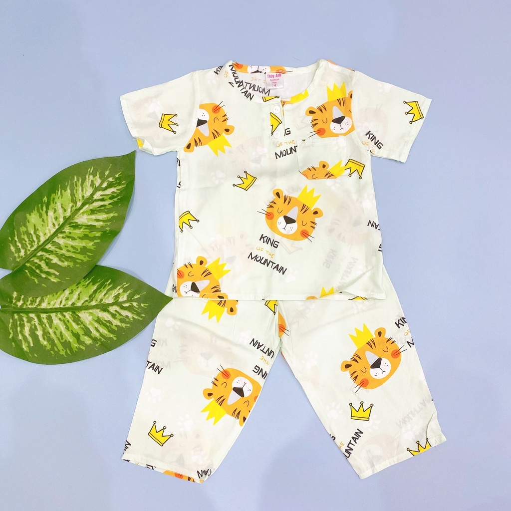 - Bộ tole lanh lụa (tôn) mặc nhà bé trai TAY NGẮN QUẦN DÀI- NHIỀU KIỂU, FORM NHO dễ thương, bộ hè mát mẻ