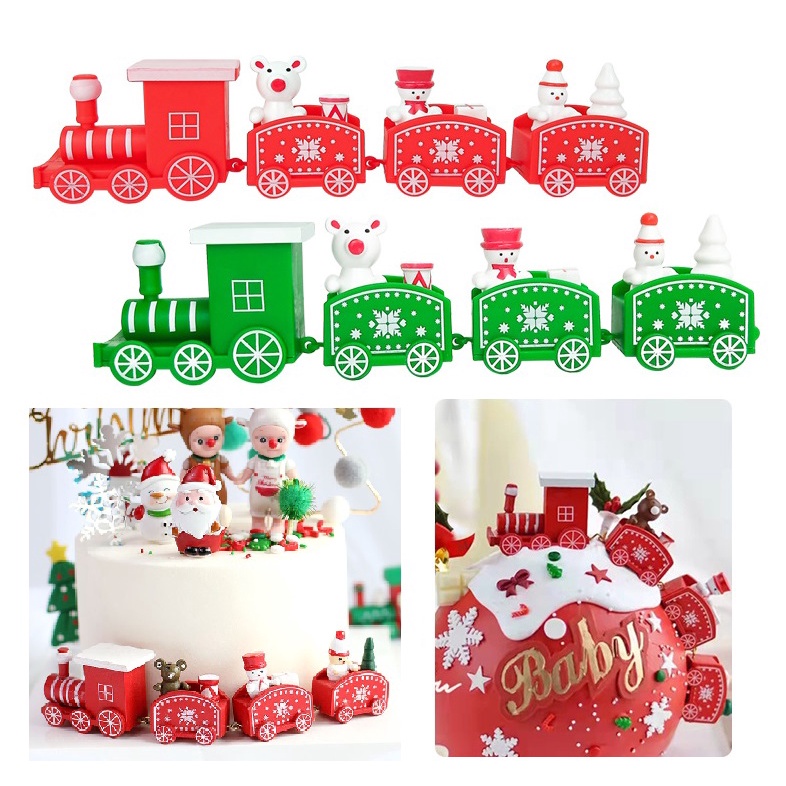 Đoàn tàu Noel trang trí bánh giáng sinh, đoàn tàu trang trí Noel